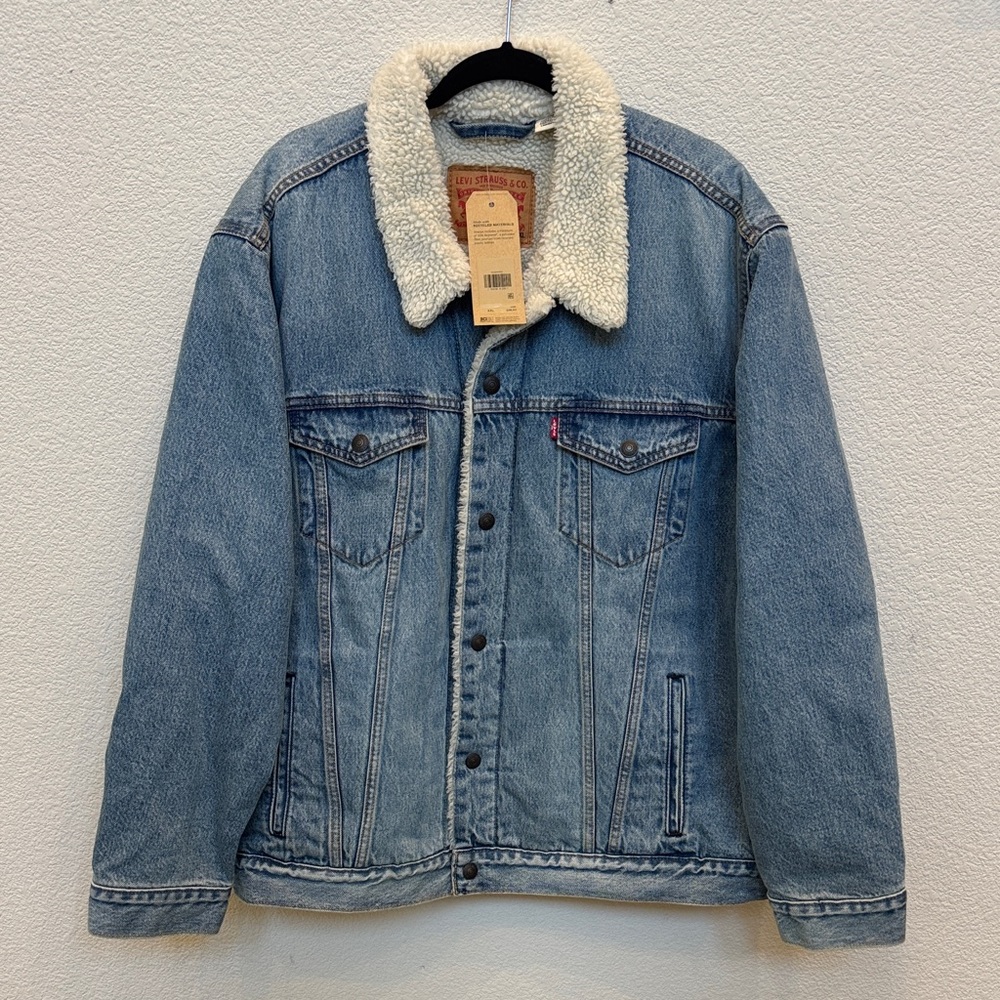 Levi's Light Blue Denim Jacket with Sherpa Collar